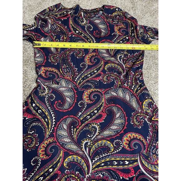 Banana Republic Blue Colorful Print Bell Sleeve Shirt Dress Size 6 Medium - Picture 8 of 8